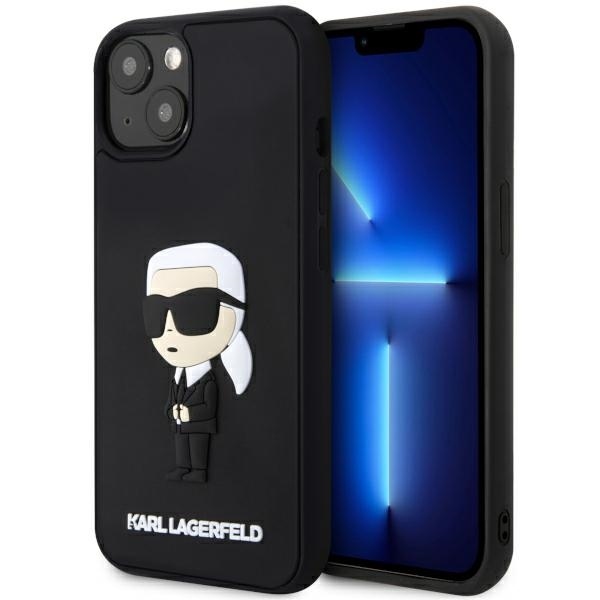 Originální pouzdro KARL LAGERFELD hardcase Rubber Ikonik 3D KLHCP14S3DRKINK pro Iphone 14 Black