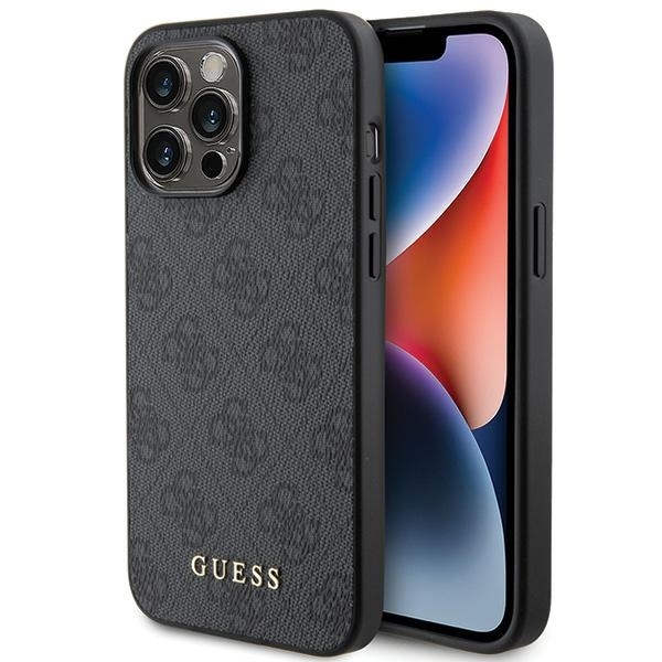 Originální pouzdro GUESS Hardcase 4G Metal Gold Logo GUHCP15XG4GFGR pro Iphone 15 Pro Max Grey