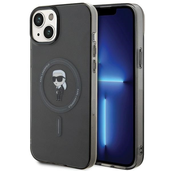 Originální pouzdro KARL LAGERFELD hardcase IML Ikonik Magsafe KLHMP15MHFCKNOK pro Iphone 15 Plus Black