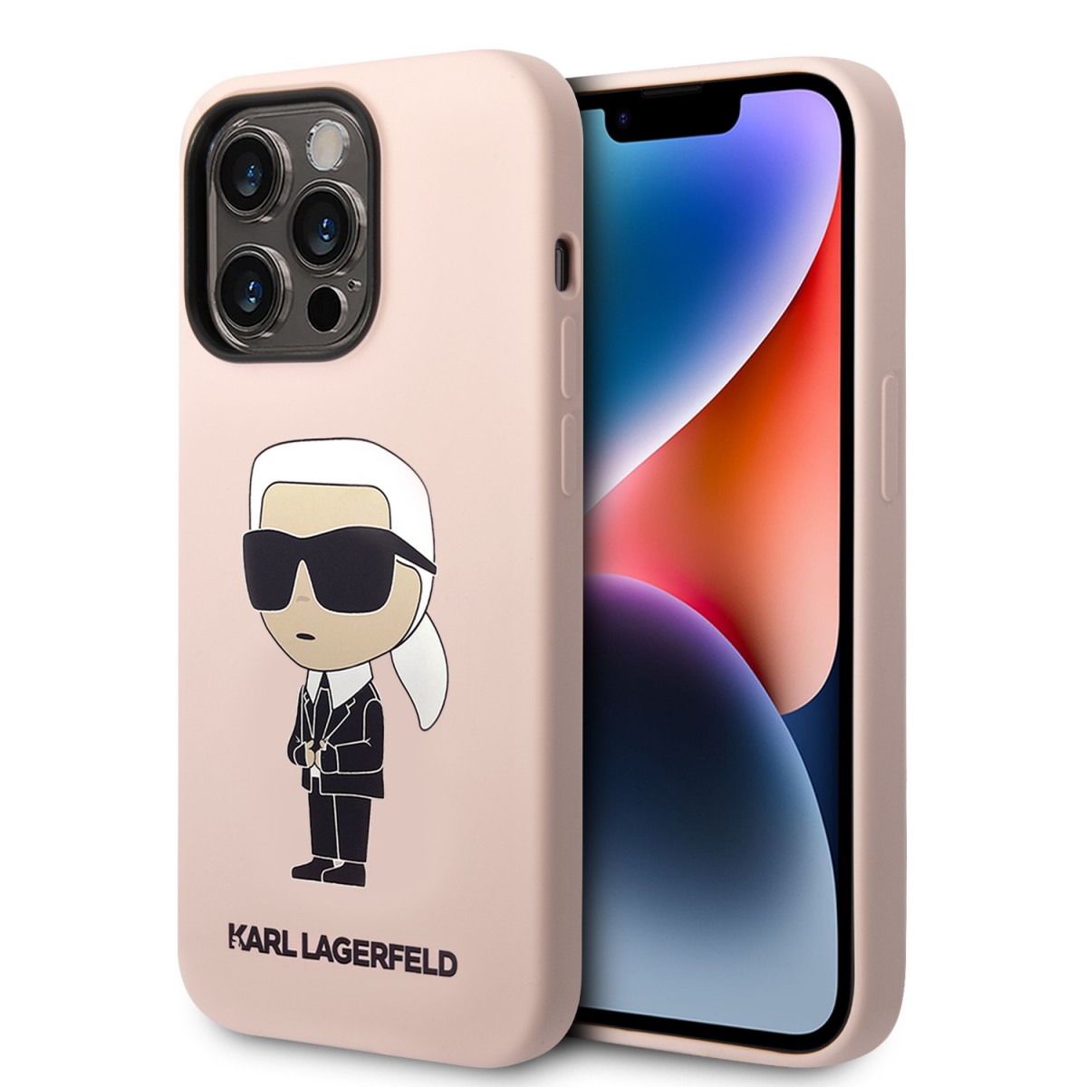 Karl Lagerfeld Liquid Silicone Ikonik NFT Zadní Kryt pro iPhone 15 Pro Pink