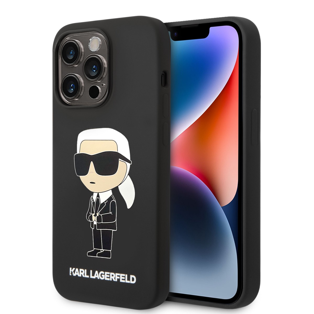 Karl Lagerfeld Liquid Silicone Ikonik NFT Zadní Kryt pro iPhone 15 Pro Max Black