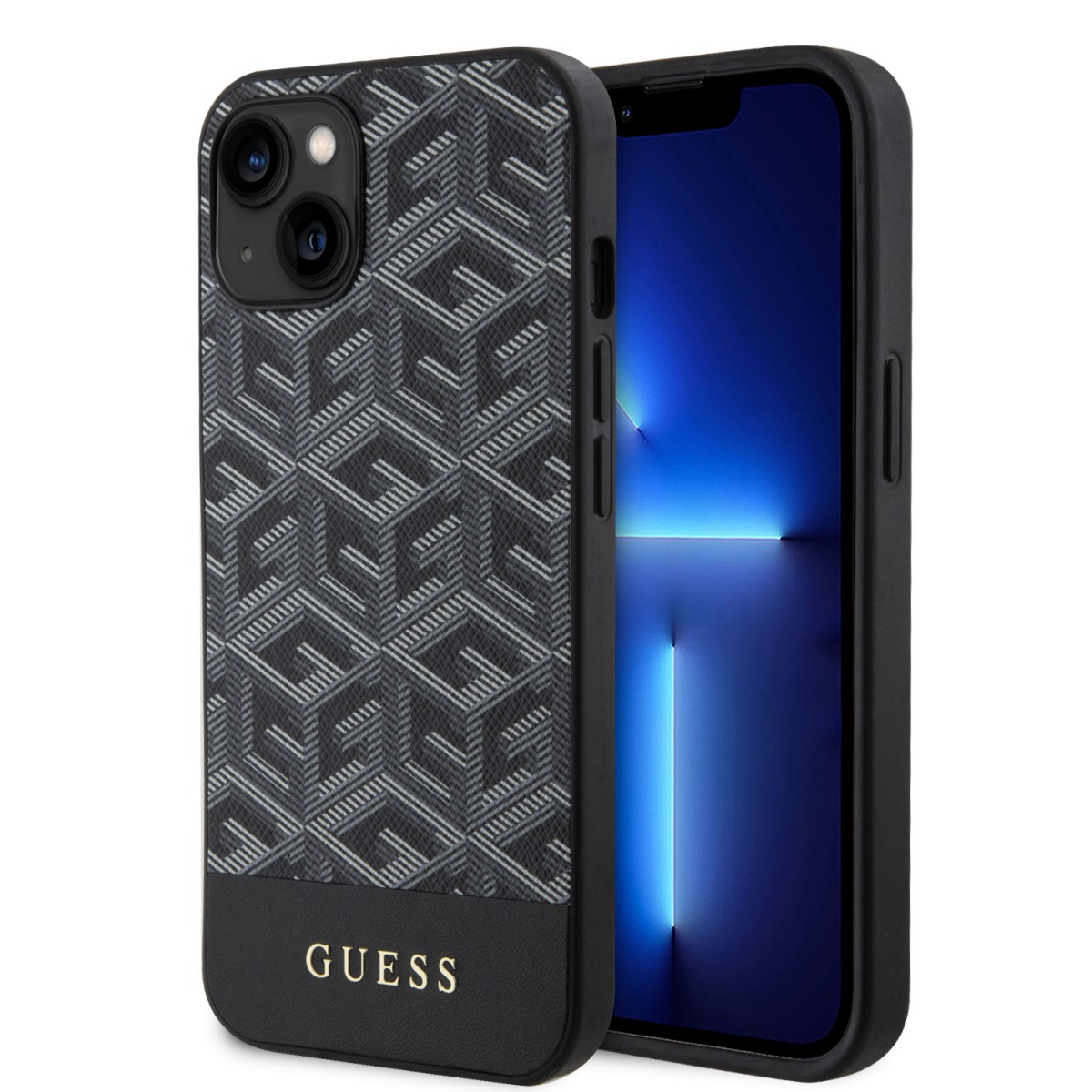 Guess PU G Cube MagSafe Zadní Kryt pro iPhone 15 Black