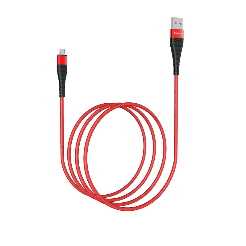 Kabel Borofone BX32 Munificent - USB na Micro USB - 3A 1 metr červený