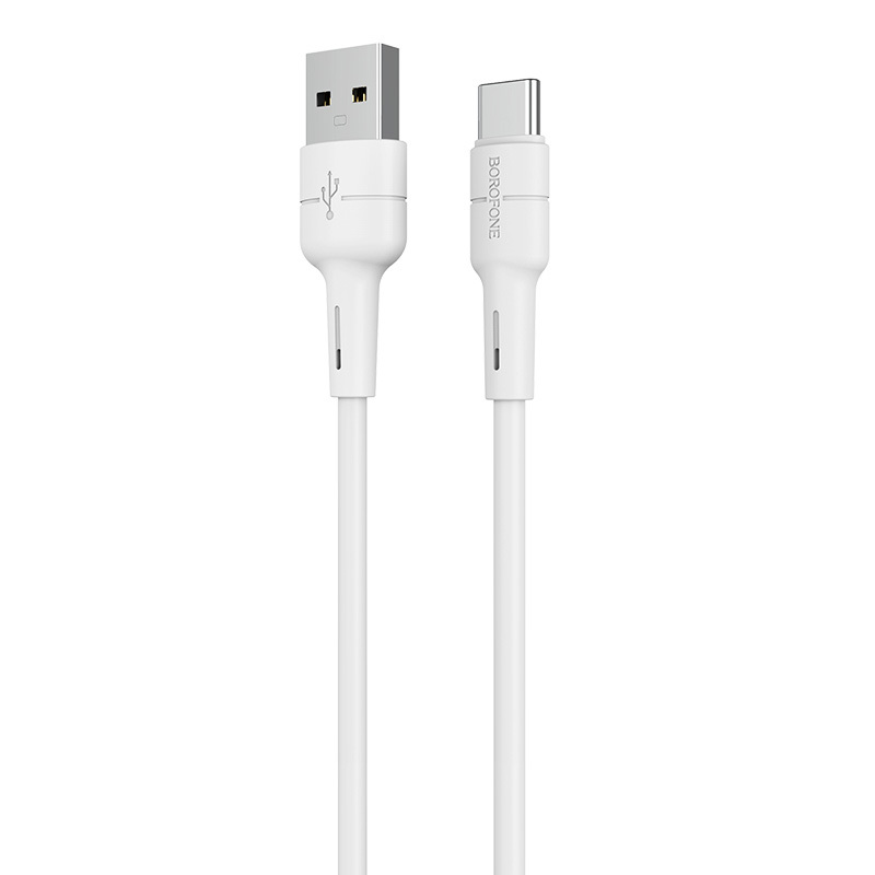 Borofone kabel BX30 Silikonový - USB na typ C - 3A 1 metr bílý