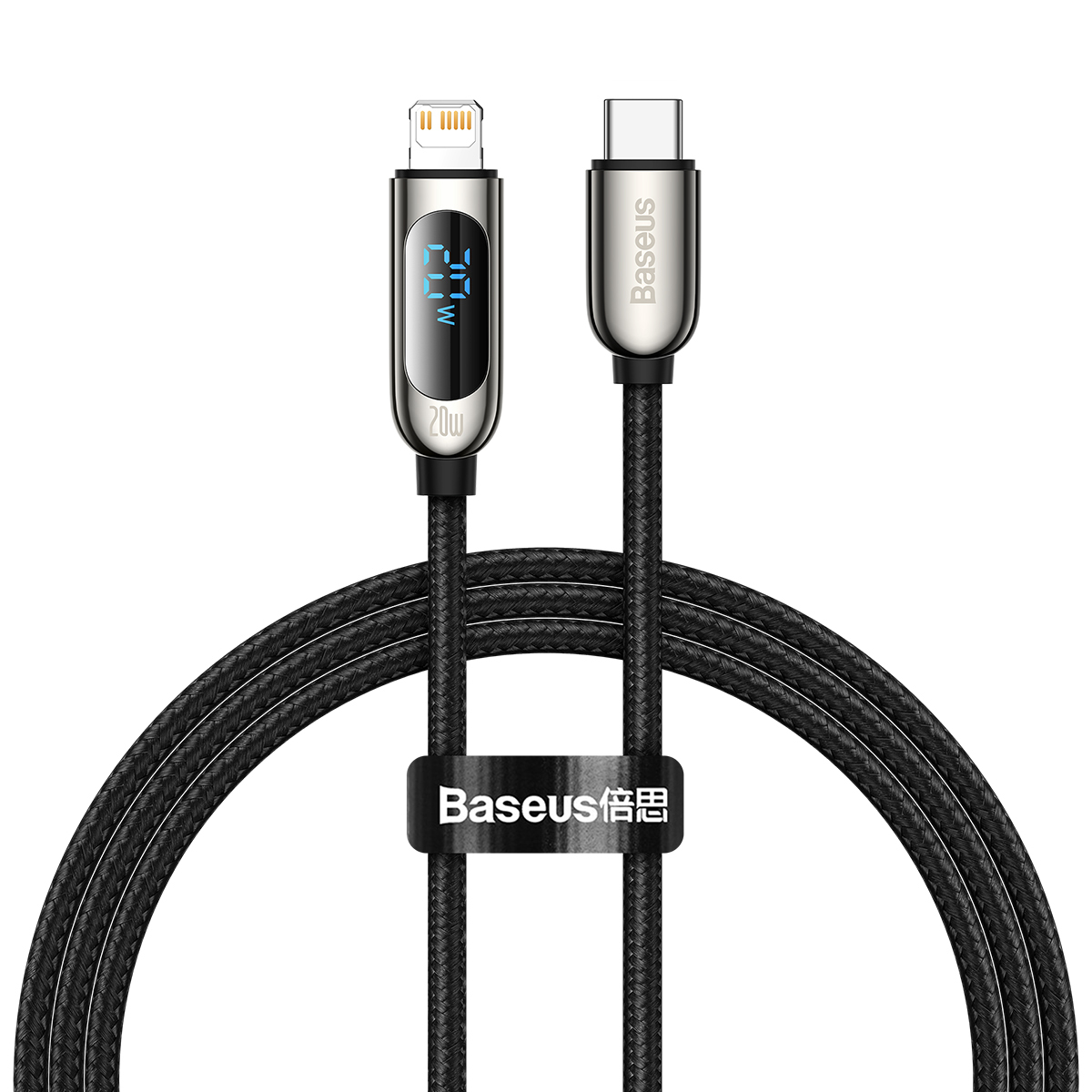 Baseus Kabel Display - Type C to Lightning - PD 20W 2A 1 metr (CATLSK-01) černý