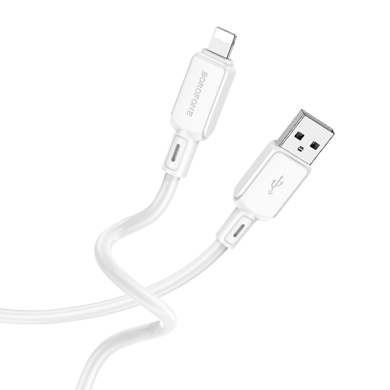 Kabel Borofone BX94 Crystal color - USB na Lightning - 2,4A 1 metr bílý