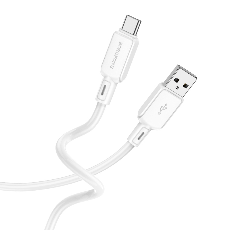 Borofone kabel BX94 Crystal color - USB na Typ C - 3A 1 metr bílý