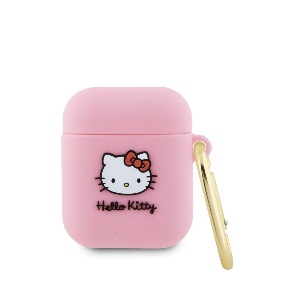 Hello Kitty Liquid Silicone 3D Kitty Head Logo Pouzdro pro AirPods 1/2 Pink