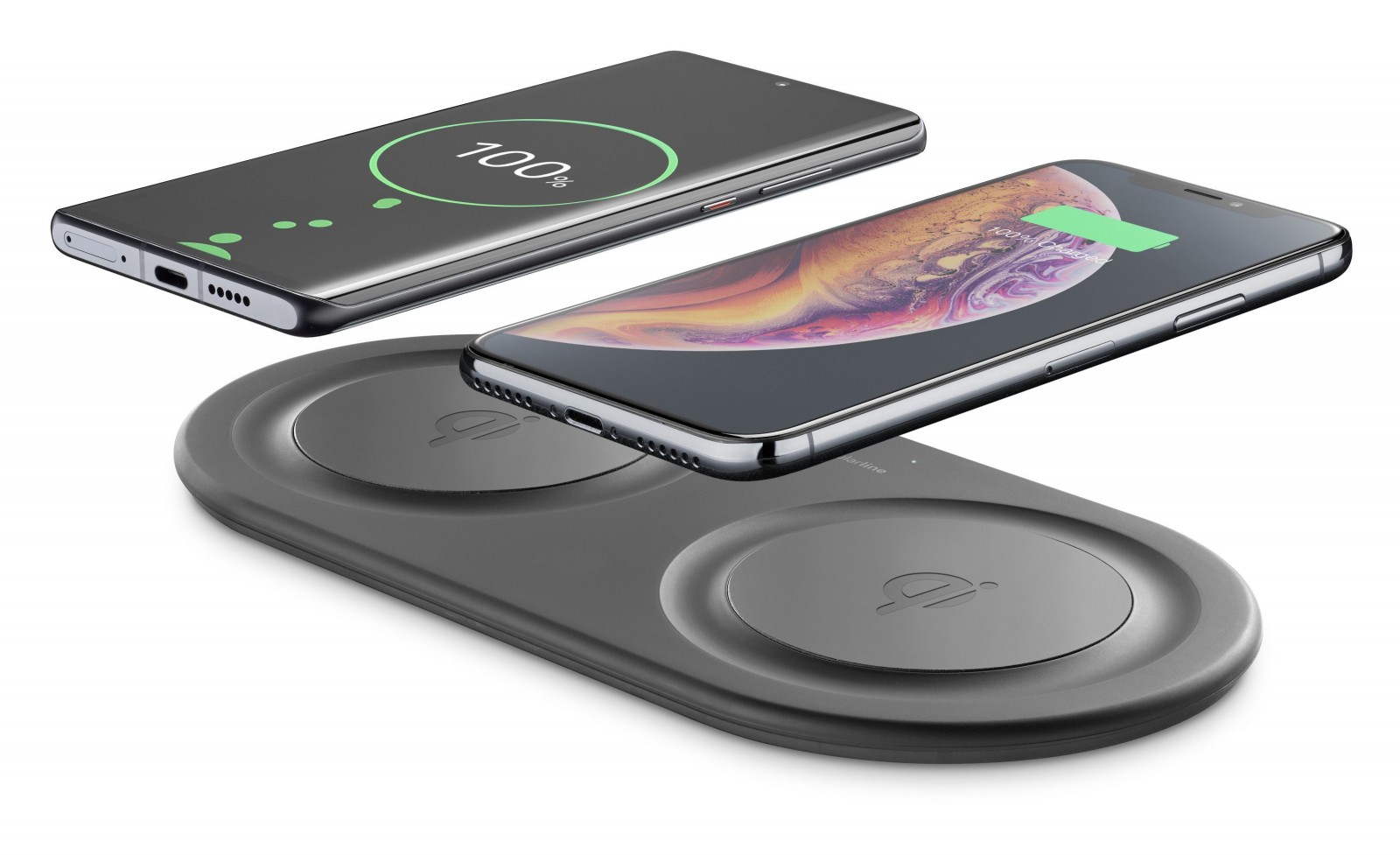 Bezdrátová nabíječka Cellularline Wireless Fast Charger Dual s 2 x 10W černá