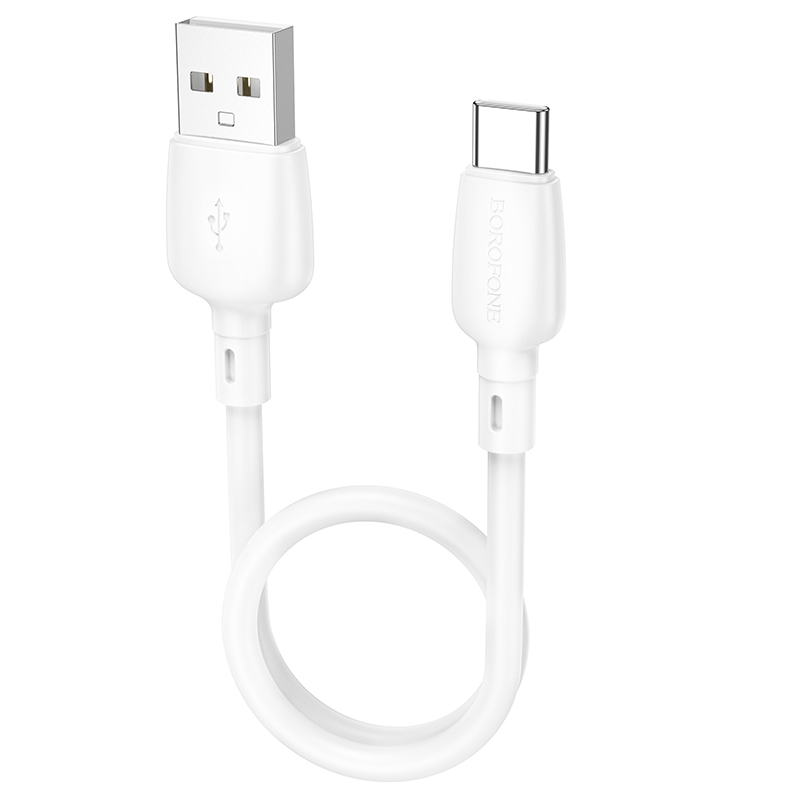 Kabel Borofone BX93 Super Power - USB na typ C - 27W 3A 0,25 metru bílý