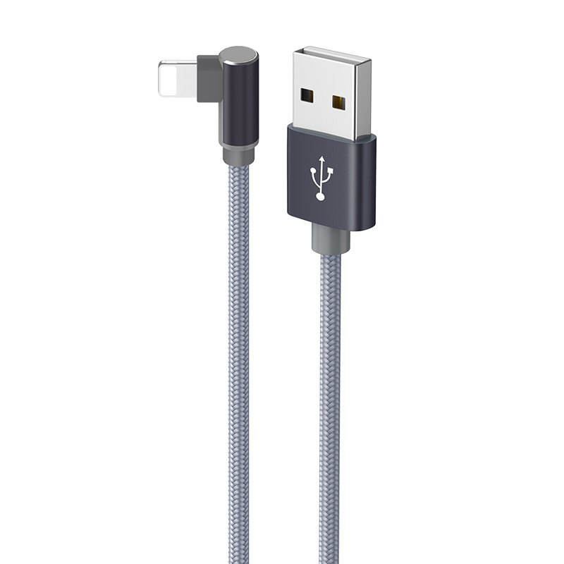 Kabel Borofone BX26 Express - USB na Lightning - úhlový 2,4A 1 metr šedý