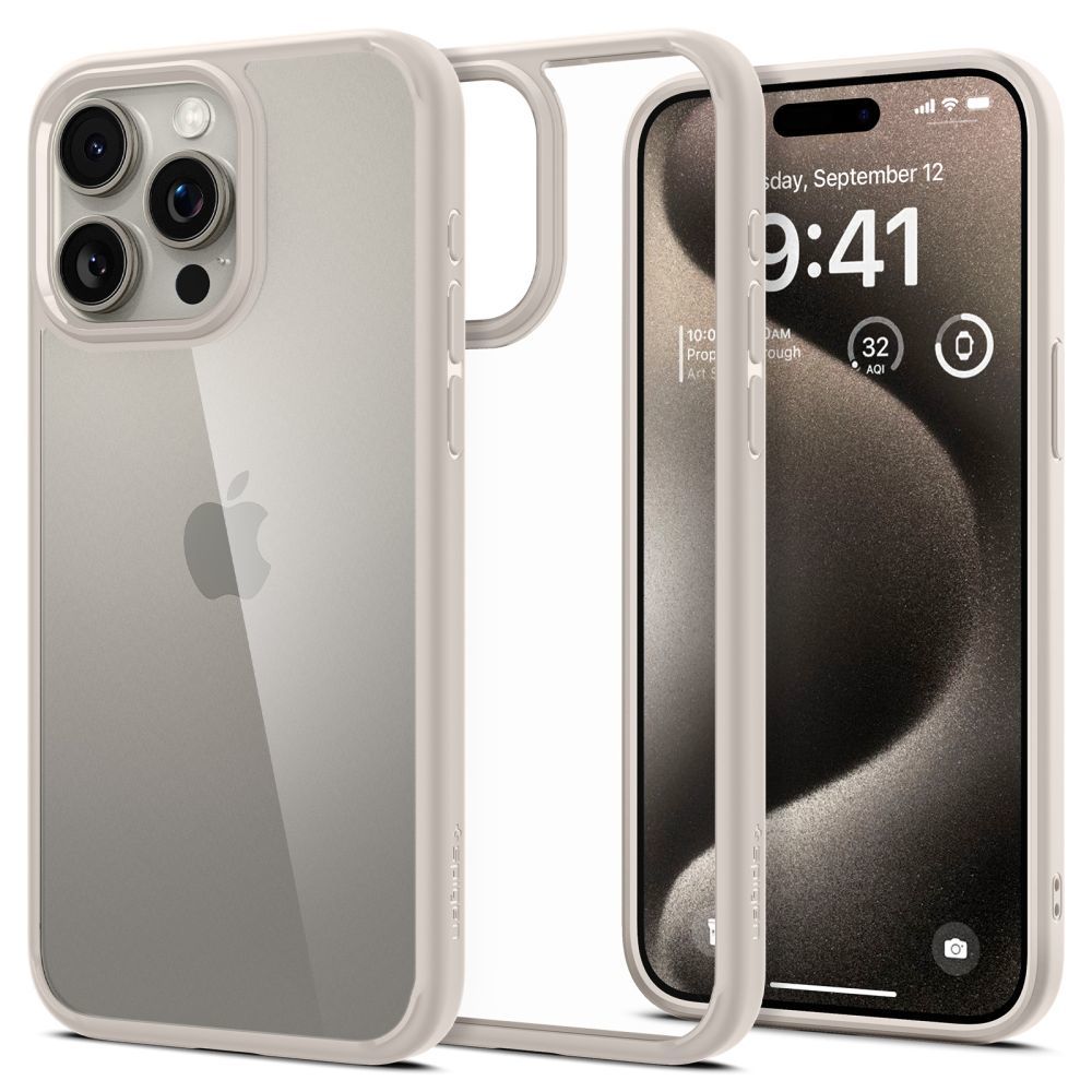 Pouzdro SPIGEN Ultra Hybrid ACS07214 pro Iphone 15 Pro - Natural Titanum