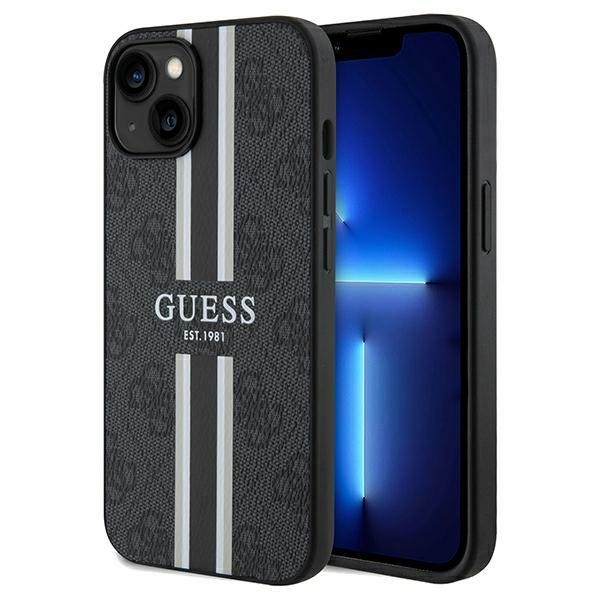 Originální pouzdro GUESS 4G Printed Stripes MagSafe GUHMP15SP4RPSK pro Iphone 13/14/15 černé