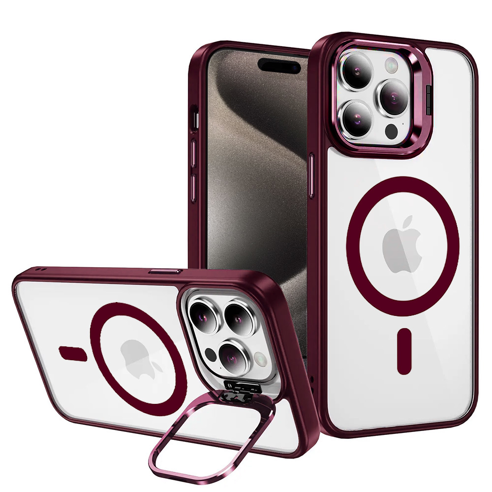 Tel Protect Kickstand Magsafe pouzdro pro Iphone 14 Pro burgundy