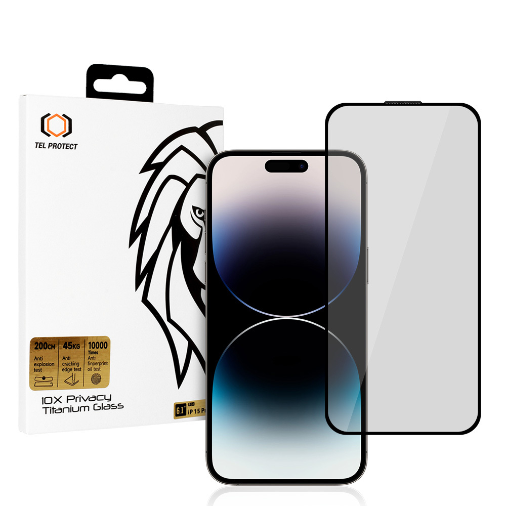 Tvrzené sklo 10X Privacy Titanium pro Iphone 15 Pro Max