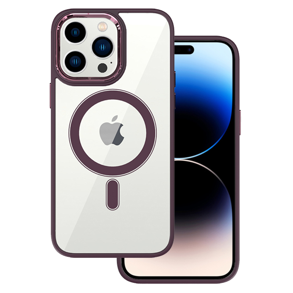 Zadní kryt Tel Protect Magnetic Clear pro iPhone 14 Cherry