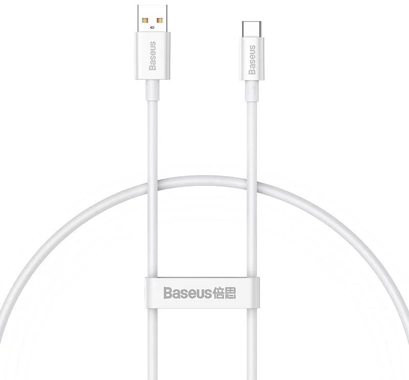 Datový kabel Baseus Superior Series Fast Charging USB-A - USB-C 100W 0.25m Moon White