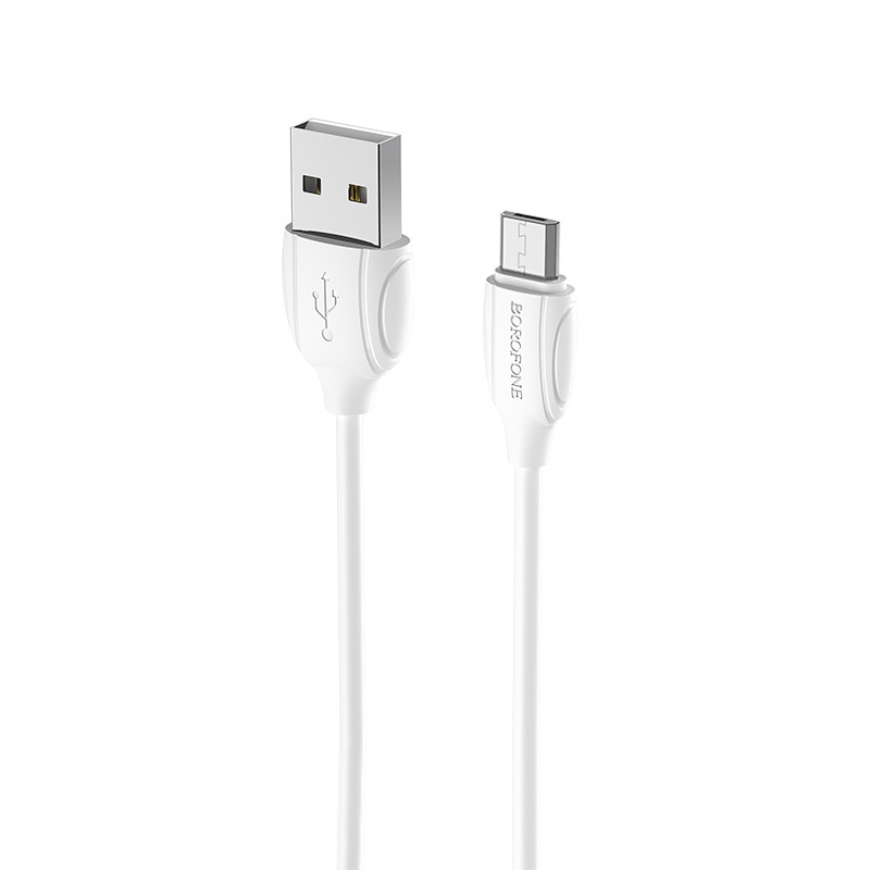 Datový kabel Borofone BX19 Benefit - USB na Micro USB - 2,4A 1 metr bílý