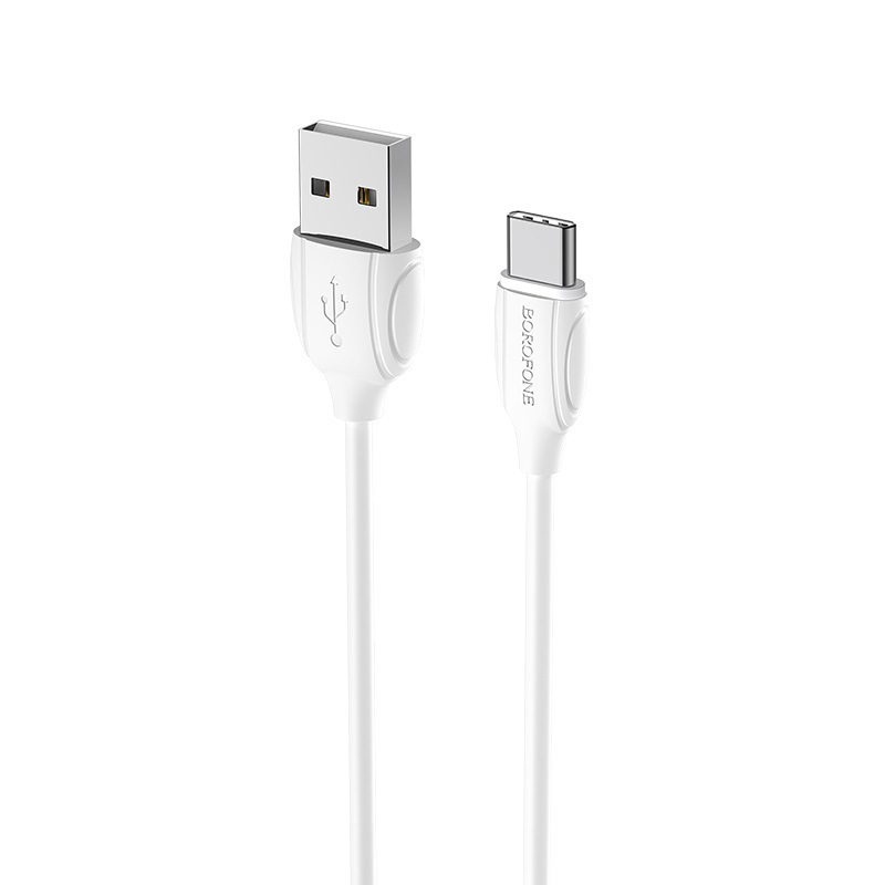 Datový kabel Borofone BX19 Benefit - USB na typ C - 3A 1 metr bílý