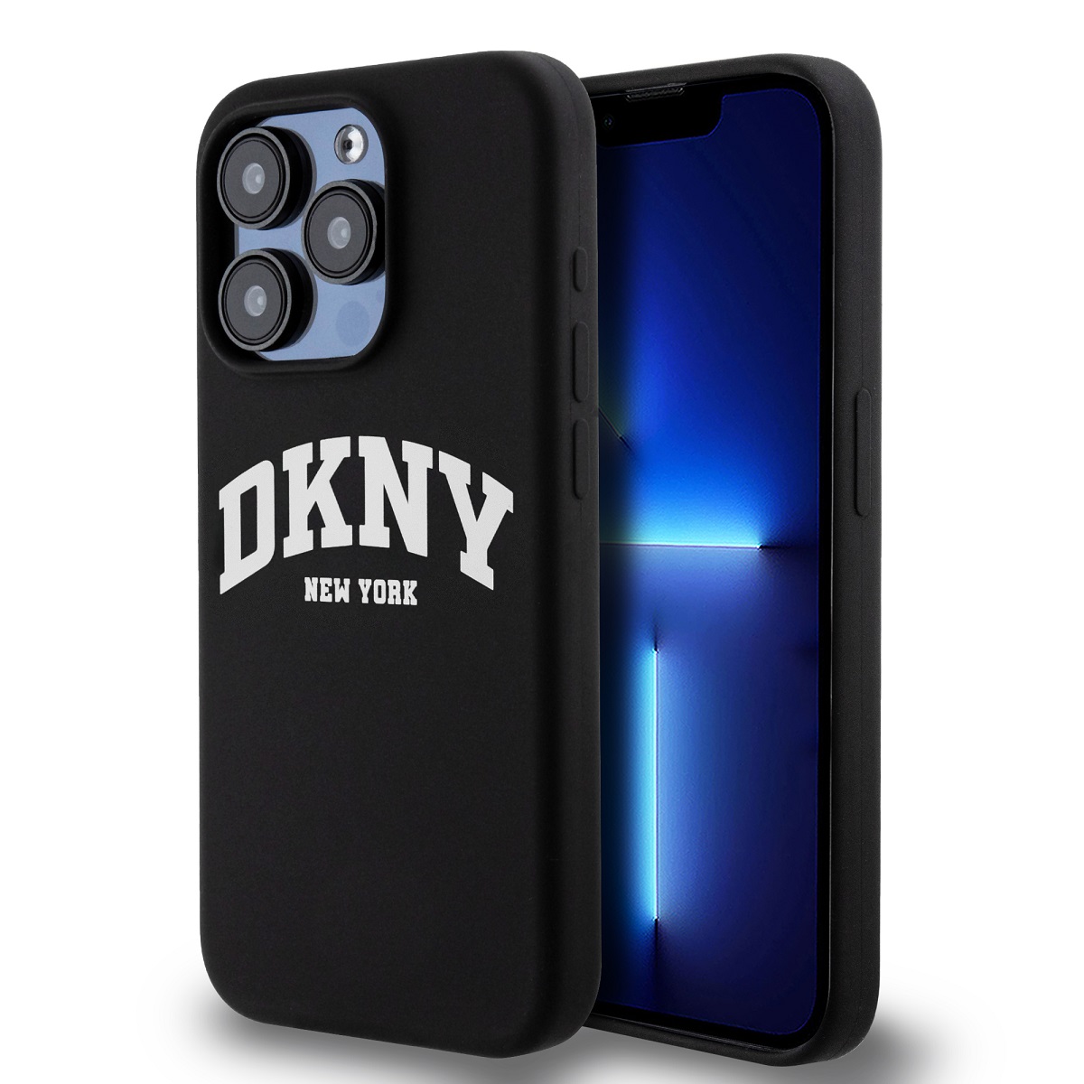 Zadní Kryt DKNY Liquid Silicone Arch Logo MagSafe pro iPhone 15 Pro černý