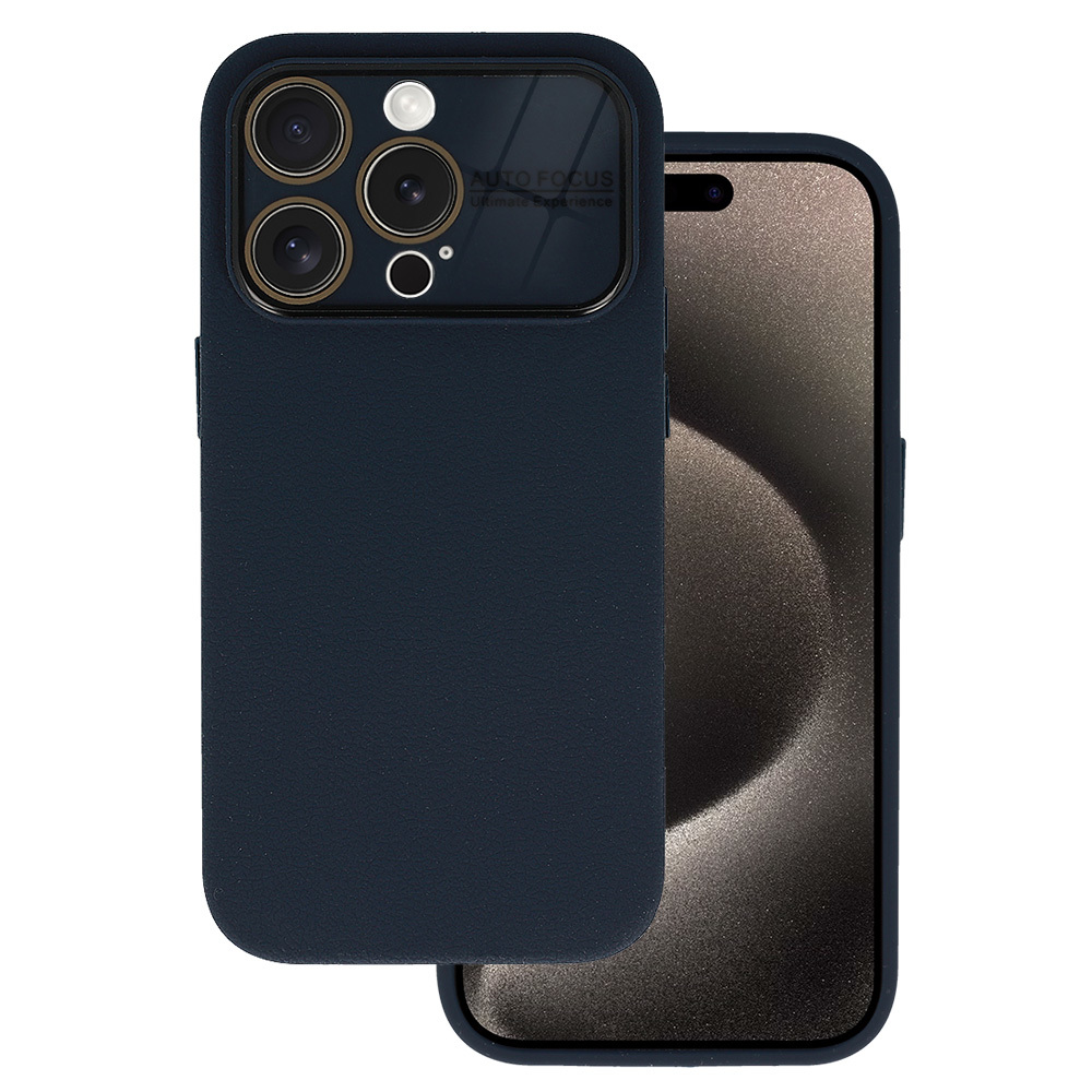 Zadní kryt Tel Protect Lichi Soft Case pro iPhone 14 navy