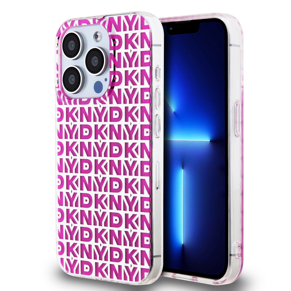 Zadní Kryt DKNY PC/TPU Repeat Pattern pro iPhone 15 Pro Max růžový