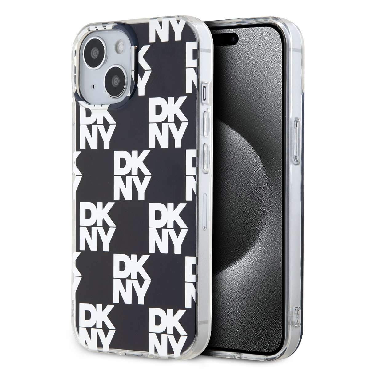 Zadní Kryt DKNY PC/TPU Checkered Pattern pro iPhone 15 černý