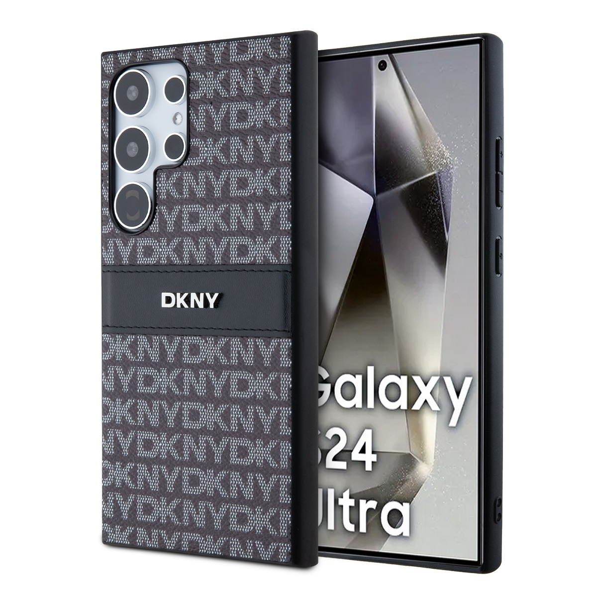 Zadní Kryt DKNY PC/TPU Repeat Pattern Tonal Stripe pro Samsung S24 Ultra černý