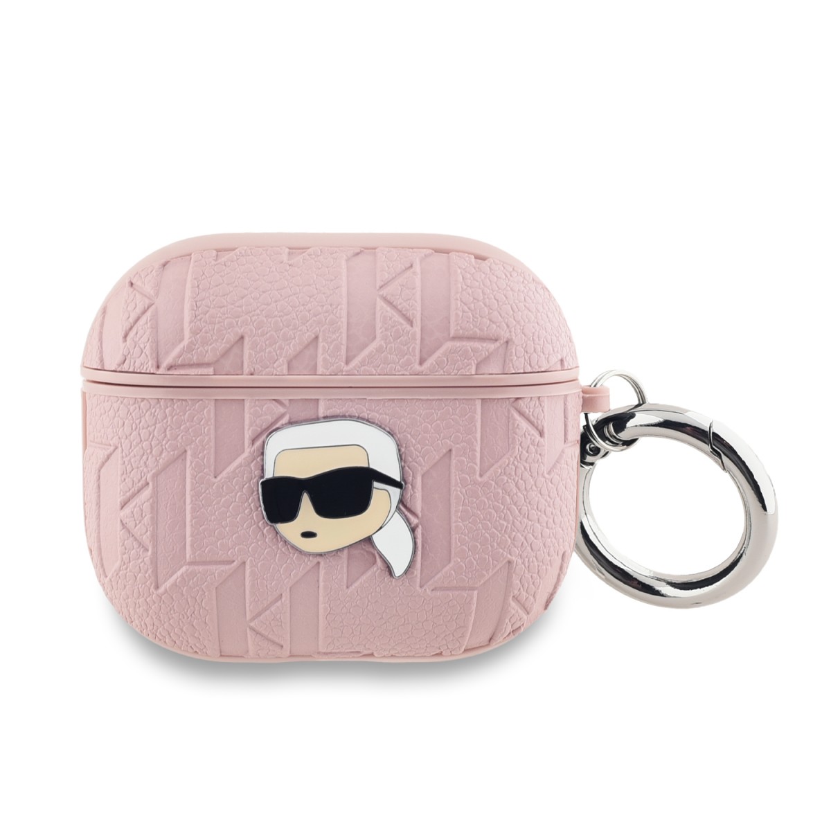 Pouzdro Karl Lagerfeld PU Embossed Karl Head pro AirPods 3 Pink