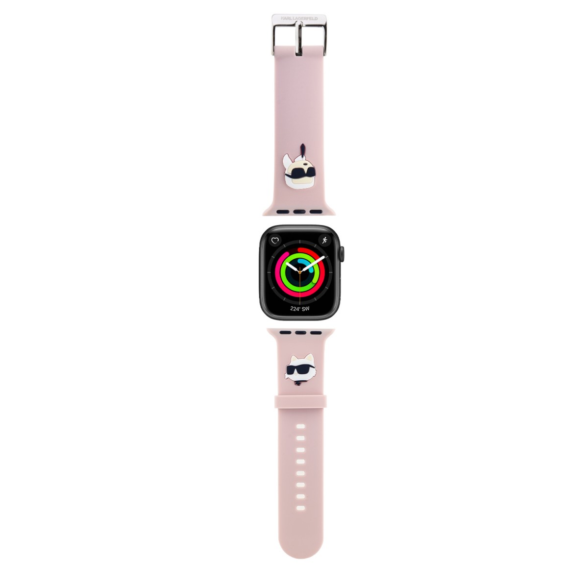 Řemínek Karl Lagerfeld Karl and Choupette Head NFT pro Apple Watch 38/40/41 Pink