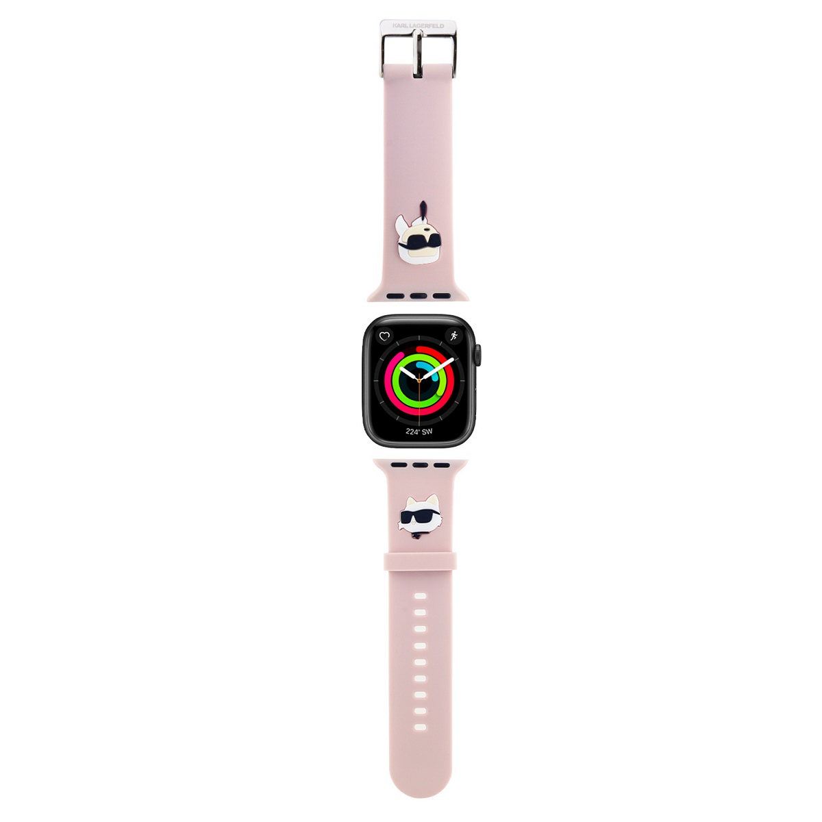 Řemínek Karl Lagerfeld Karl and Choupette Head NFT pro Apple Watch 42/44/45/49 Pink