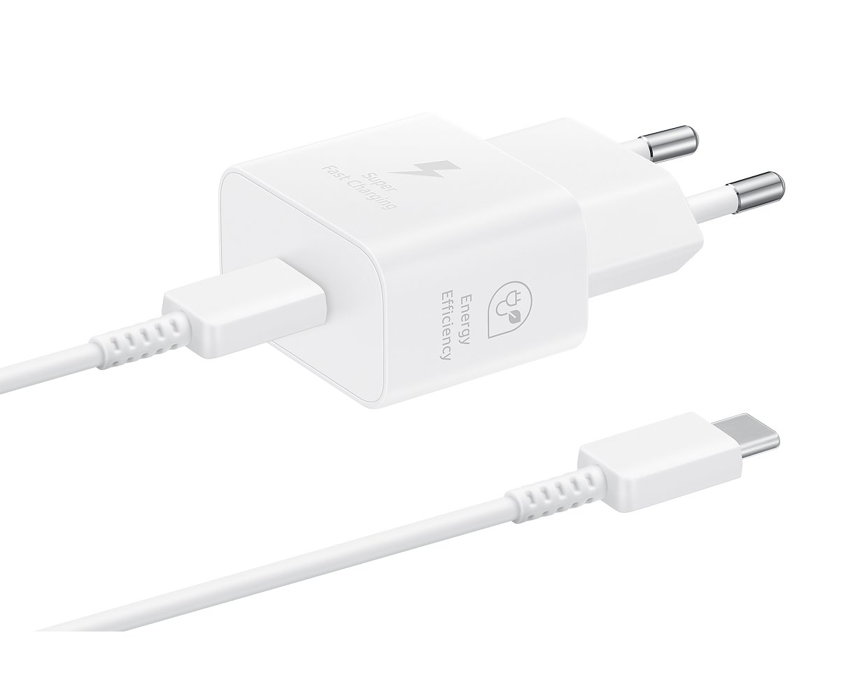 Originální rychlonabíječka Samsung EP-T2510EWE + datový kabel USB-C EP-DN980BWE 25W bílá (OOB Bulk)