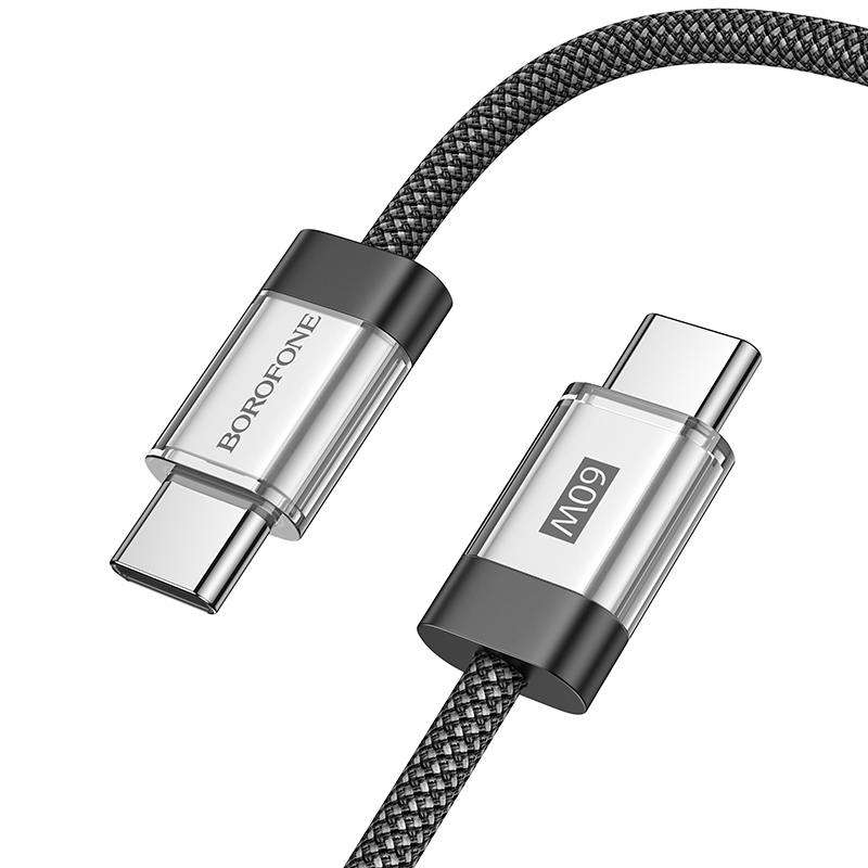 Datový kabel Borofone BU48 Hero - typ C na typ C - 60W 3A 1,2 m černý