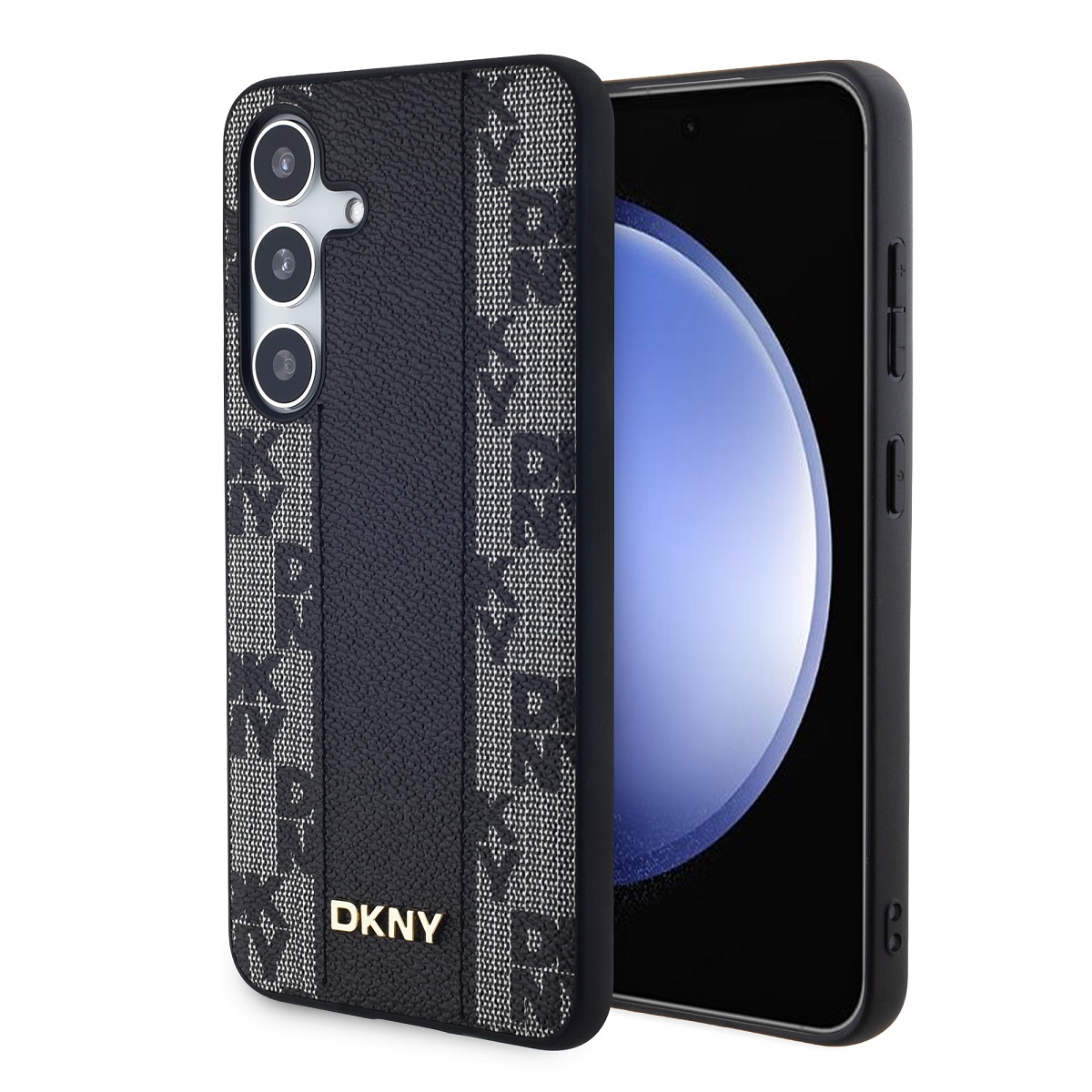 DKNY PU Leather Checkered Pattern Magsafe Zadní Kryt pro Samsung Galaxy S24 Black