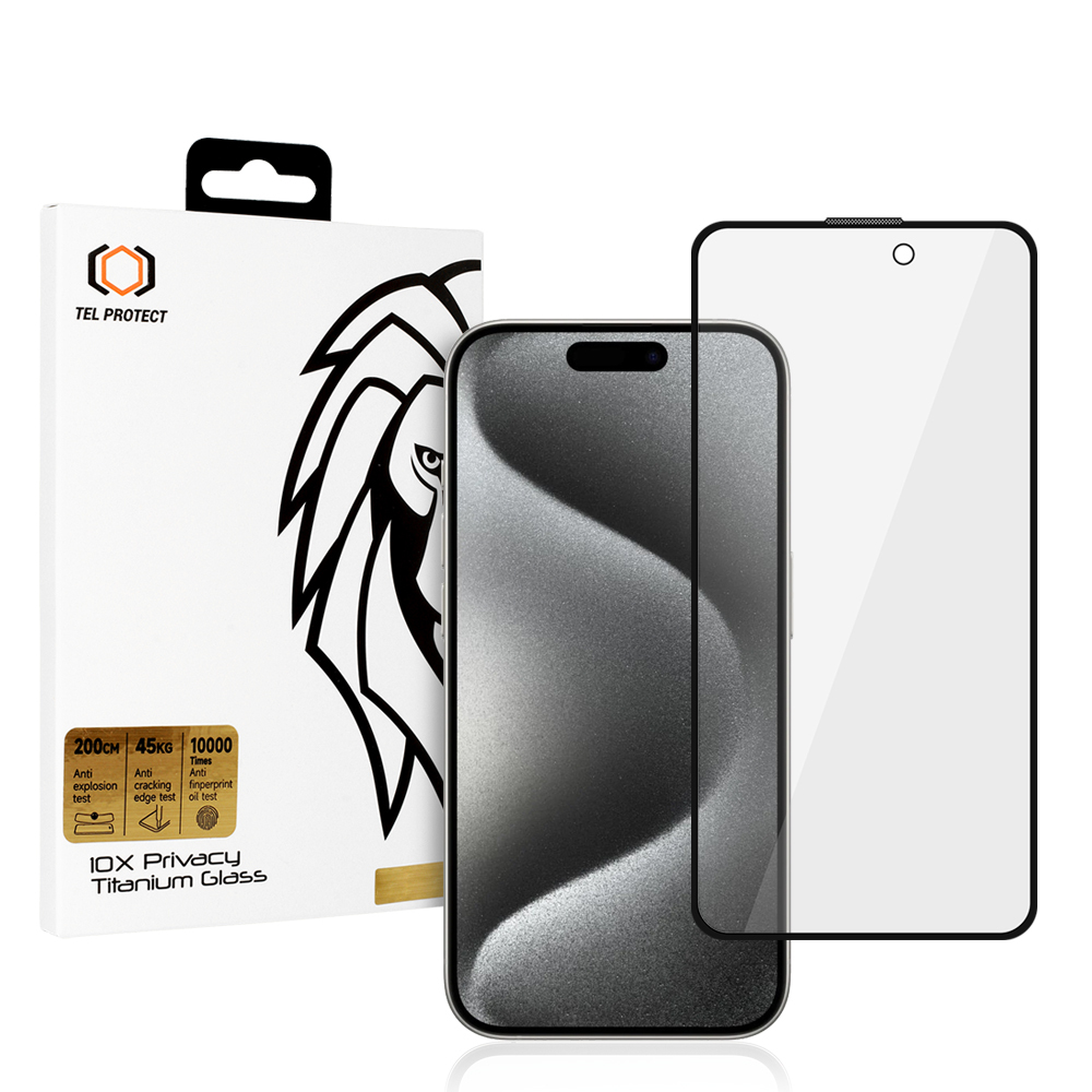 Tvrzené sklo 10X Privacy Titanium pro iPhone 16 Pro Max