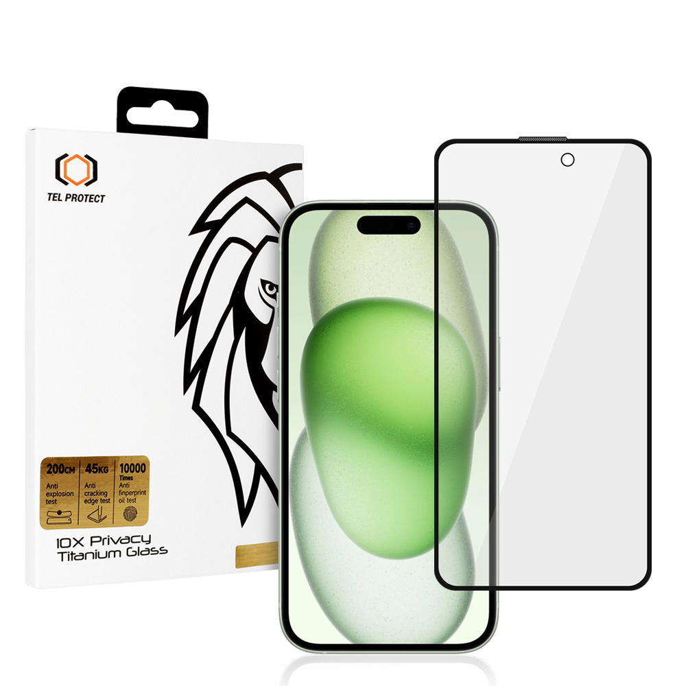 Tvrzené sklo 10X Privacy Titanium pro iPhone 16 Plus