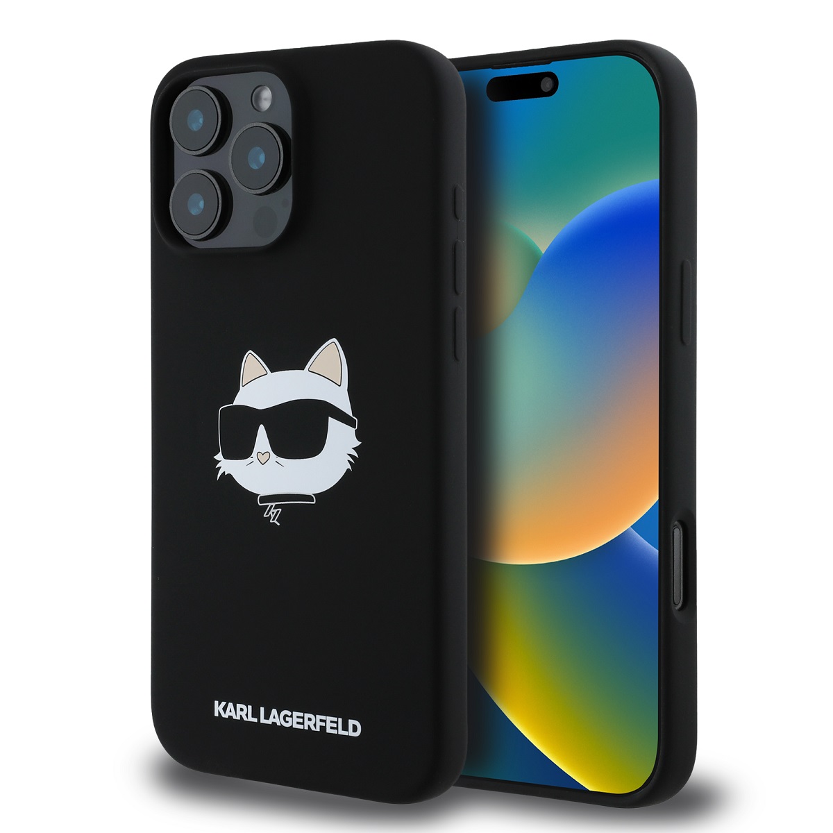 Zadní kryt Karl Lagerfeld Liquid Silicone Choupette Head MagSafe pro iPhone 16 Pro Black