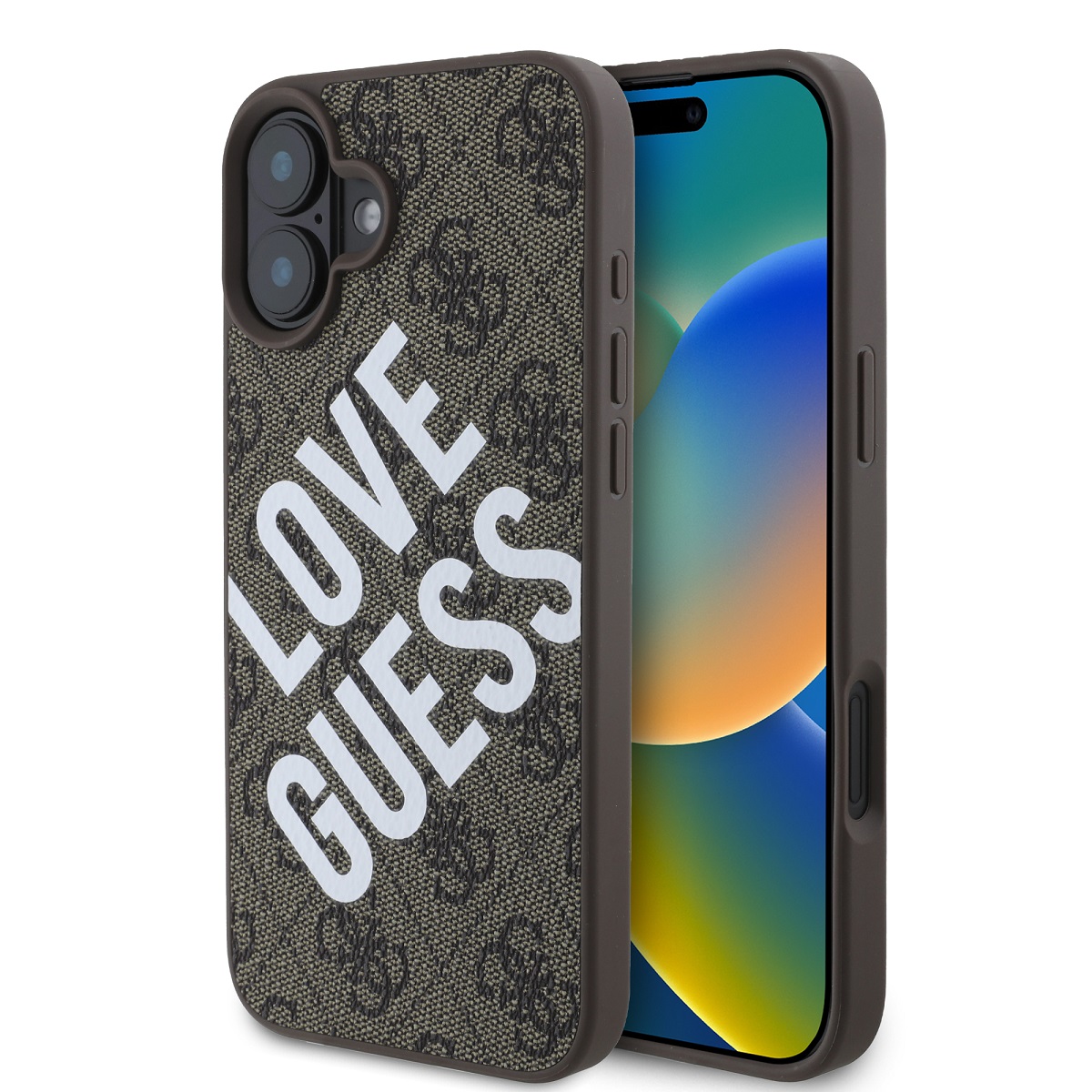 Zadní kryt Guess PU Leather 4G Big Love Logo MagSafe pro iPhone 16 Brown