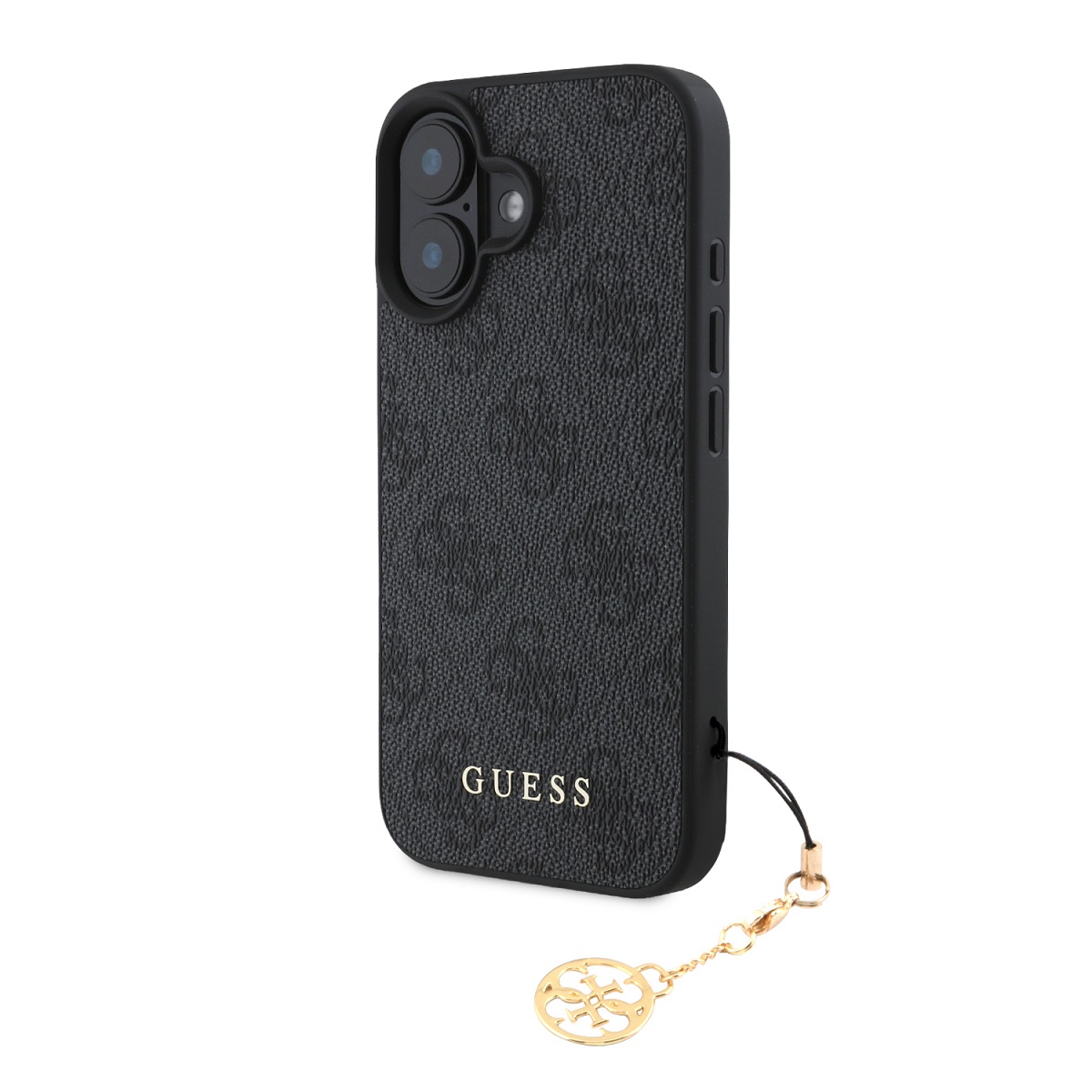 Zadní kryt Guess 4G Charm pro iPhone 16 Plus Tone on Tone Grey