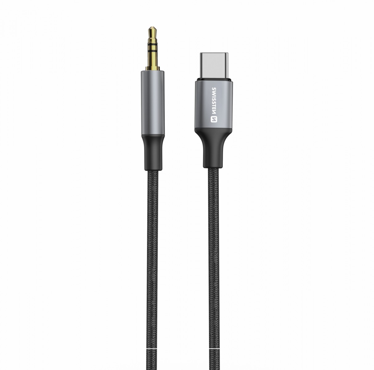 Audio adaptér Swissten USB-C -  3,5 mm jack 1,5m černý