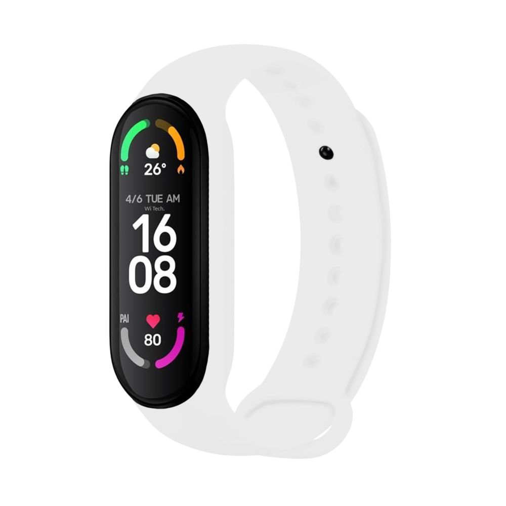 Silikonový řemínek FIXED Silicone Strap pro Xiaomi Band 7/ Mi Band 6/ Mi Band 5, bílý