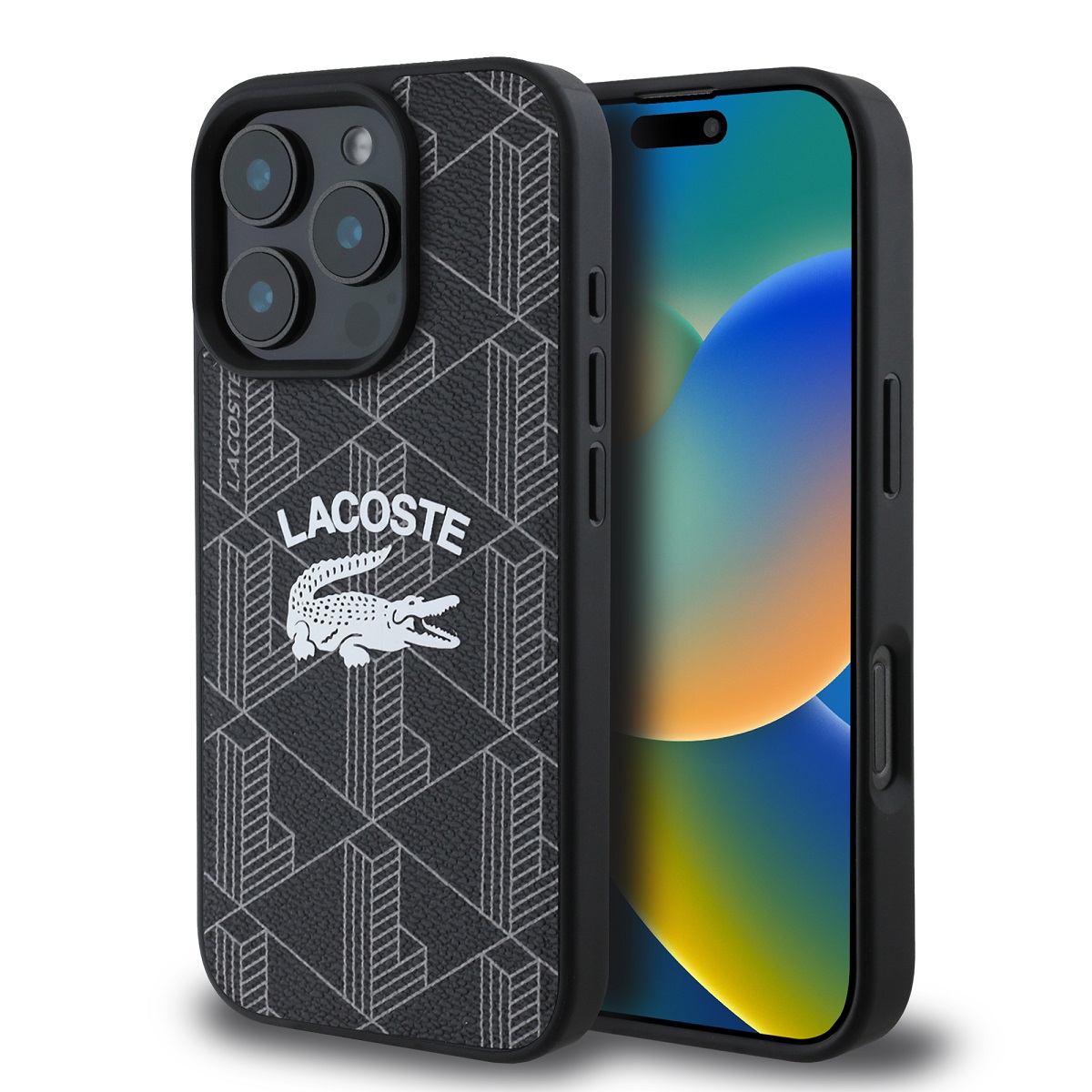 Zadní kryt Lacoste Blend Monogram MagSafe pro iPhone 16 Pro Black