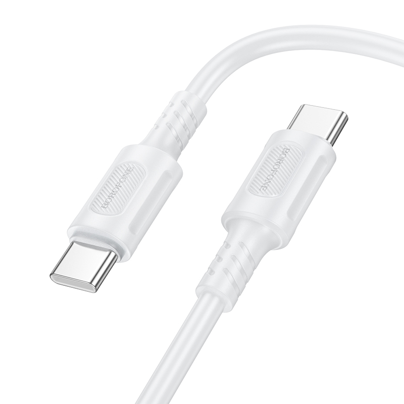 Datový kabel Borofone BX111 Feliz USB-C - USB-C 60W 3A 1 metr bílý