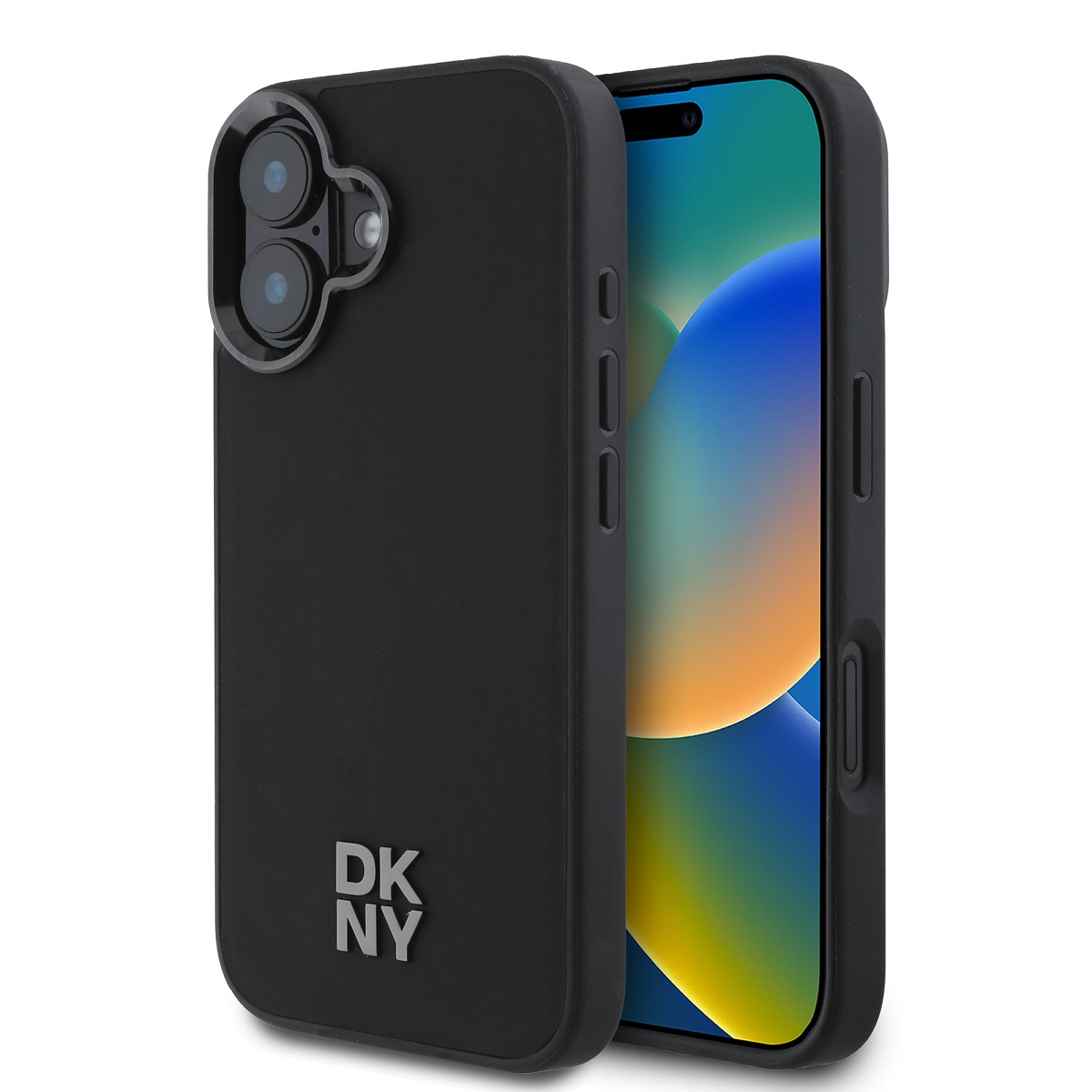 Zadní kryt DKNY PU Leather Stack Logo Magsafe pro iPhone 16 Black