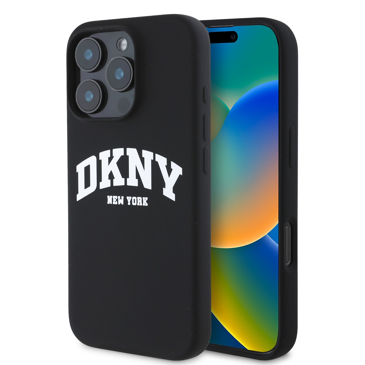 Zadní kryt DKNY Liquid Silicone Arch Logo MagSafe pro iPhone 16 Pro Black