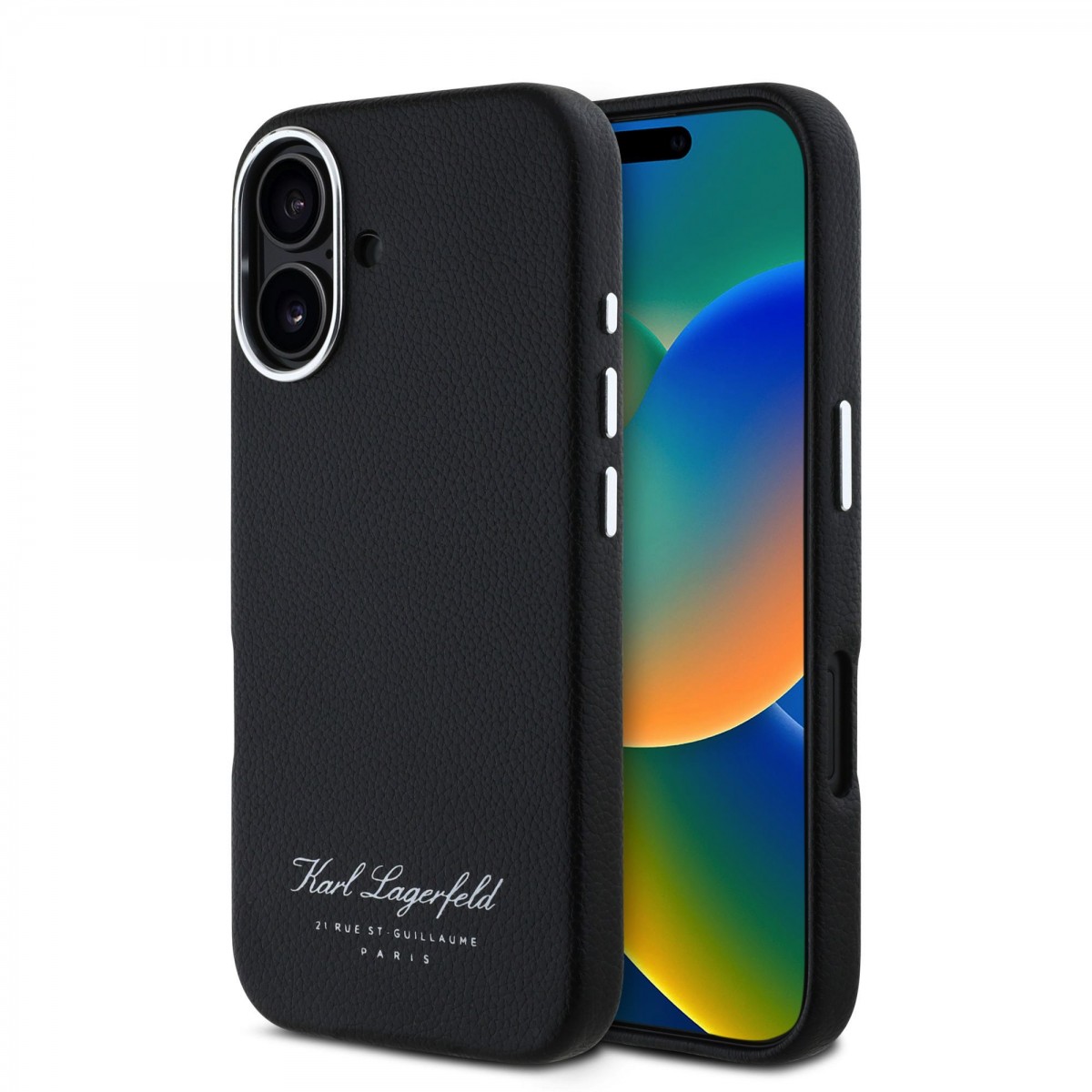 Zadní kryt Karl Lagerfeld Grained PU Hotel RSG pro iPhone 16 Black