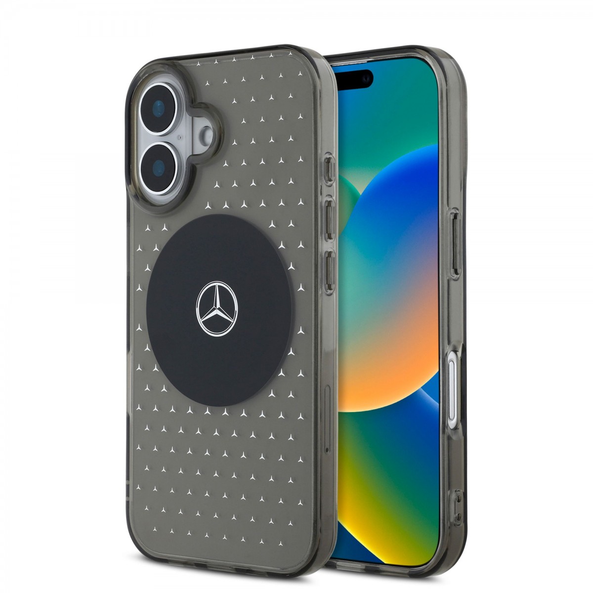 Zadní kryt Mercedes PC-TPU Star Pattern MagSafe pro iPhone 16 Plus Black