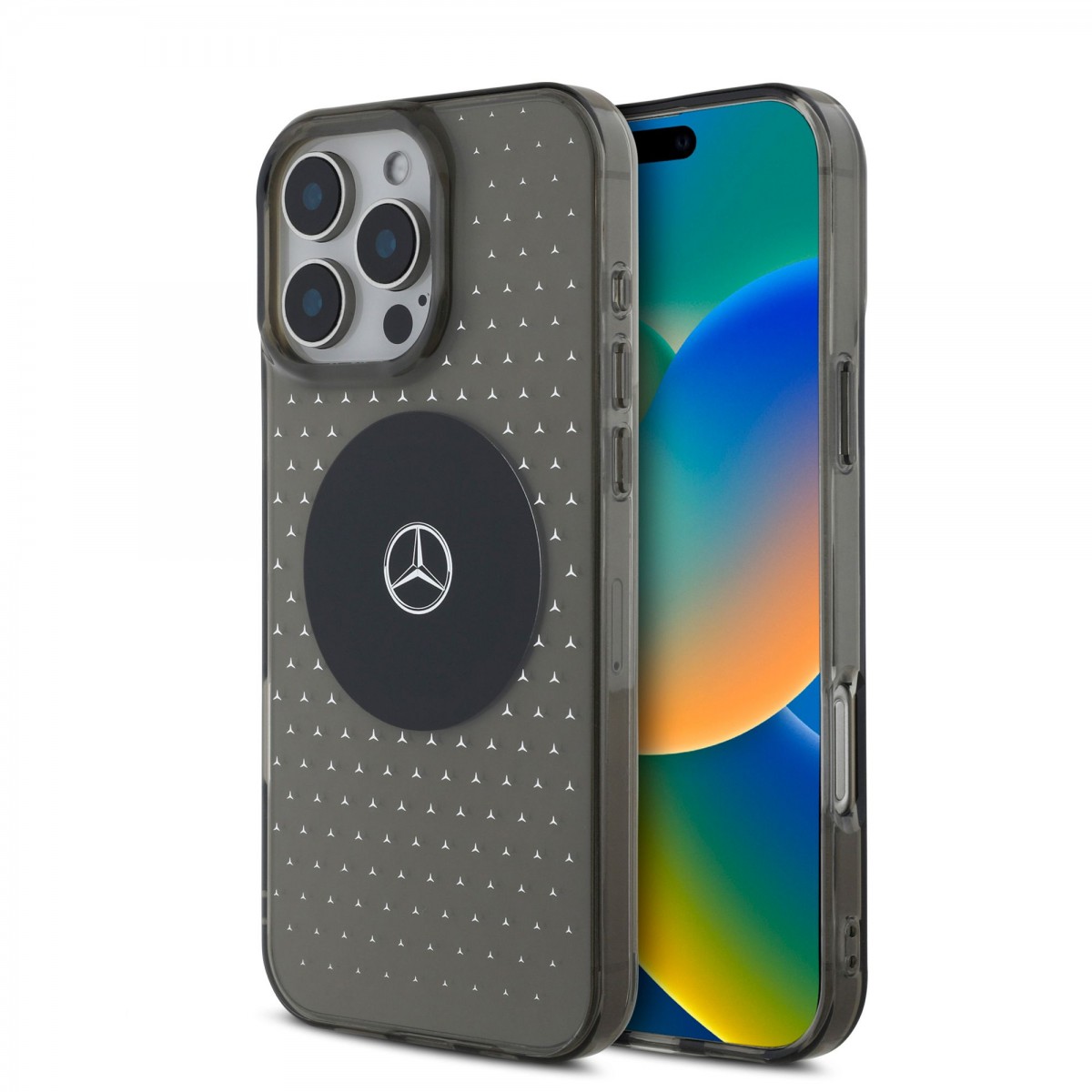 Zadní kryt Mercedes PC-TPU Star Pattern MagSafe pro iPhone 16 Pro Black