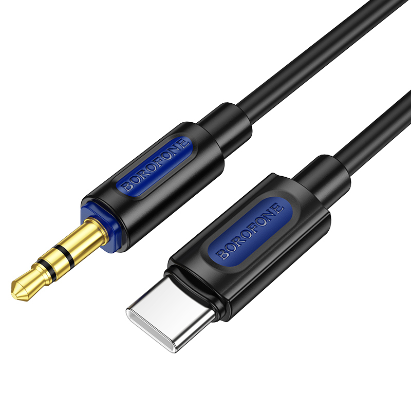 Kabel Borofone BL20 - jack 3,5 mm na typ C - 1m černý