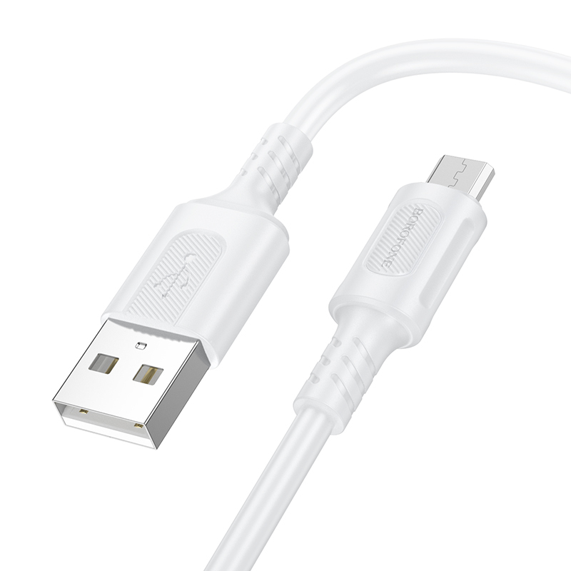 Kabel Borofone BX111 Feliz - USB na Micro USB - 2,4A 1 metr bílý